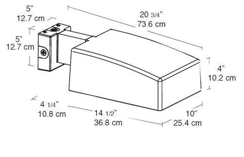 RAB AJF64XQT/PC 64W Compact Fluorescent AJ Wall Mount Area Light, 120 Button Photocell, 12000 Lamp Life, Type II Distribution, Bronze Finish