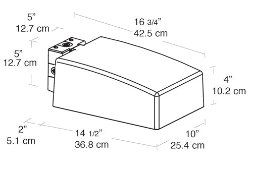 RAB AJF84FXQTW 84W Compact Fluorescent AJ Flat Wall Mount Area Light, 12000 Lamp Life, Type II Distribution, White Finish