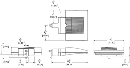 RAB ALED26NW LED 26W Area Light, No Photocell, 4000K (Neutral), 2415 Lumens, 83 CRI, Standard Operation, White Finish