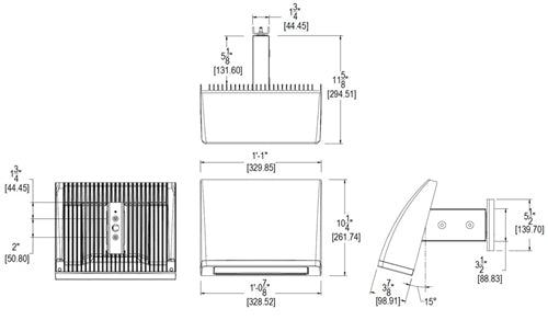 RAB ALED80Y Standard 15 Degree Mount 80W LED Area Light, No Photocell, 3000K (Warm), 6277 Lumens, 82 CRI, 120V-277V, DLC Listed, Bronze Finish