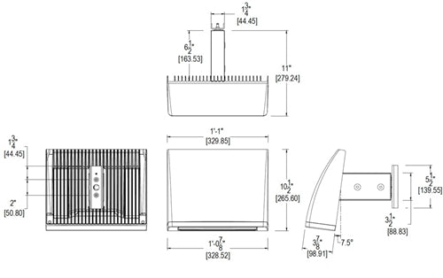 RAB ALEDC52/480/PCS4 52W LED Cutoff Area Light, 5000K (Cool), 5903 Lumens, 65 CRI, Standard Operation, 480V Swivel Photocell, Not DLC Listed, Bronze Finish