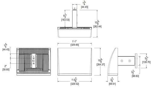 RAB ALEDFC52Y/BL 52W LED Full Cutoff Area Light, 3000K (Warm), 4436 Lumens, 80 CRI, Bi-Level Operation, Not DLC Listed, Bronze Finish