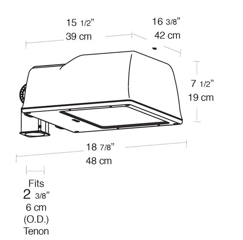 RAB ALS400SFQT/PC2 400W High Pressure Sodium AL Slipfitter Mount Area Light, 24000 Lamp Life, Type II Distribution, Bronze Finish