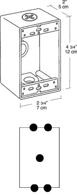 Rab B5X Single Gang Rectangular Boxes, 5 Hole , 1/2" Hole Size,Silver Gray Finish