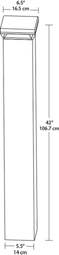 RAB BLED18/EC LED Square Bollard 22W, 5100K Color Temperature (Cool), 70 CRI, 120-277V, with Battery Backup with Cold Start, Bronze Finish