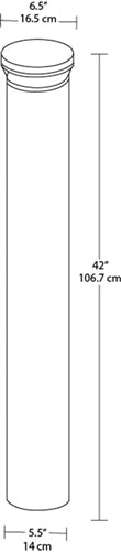 RAB BLEDR12-180 LED Round Bollard 12W 5100K Color Temperature, 70 CRI, 180 Degree Lighting Pattern, Bronze Finish