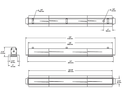 RAB BOA10LED-40N LED 10 ft Recessed Linear Slot Finishing, No Photocell, 4000K (Neutral), 84 CRI, 120-277V, 40 Degree Refletor, Aluminum Finish