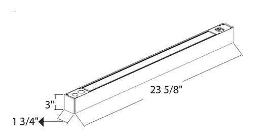 RAB BOA2PB Field Adjustable Light Output (20W default) LED 2 ft Suspended Pendant Linear Light, Color Temperature Selectable, 90 CRI, 120-277V, Dimmable, Black Finish