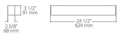 RAB BOA2S-10D10-40Y-W 10W LED 2 ft Surface Mount Linear Slot Light, No Photocell, 3000K (Warm), 700 Lumens, 86 CRI, 120-277V, 40 Degree Reflector, Dimmable, Not DLC Listed, White Finish