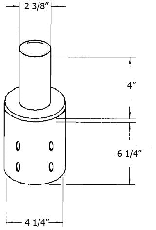 RAB BRAD4 Pole Adapter, External Tenon Mount, Bronze Finish