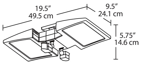 RAB CLED2X20NMS2-BL 40W Ceiling LED LSMART with Mini Sensor, 4000K Color Temperature (Neutral), Bi-Level Operation, Bronze Finish