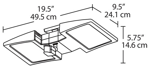RAB CLED2X26NMSW 52W Ceiling LED LSMART with Mini Sensor, 4000K Color Temperature (Neutral), Standard Operation, White Finish