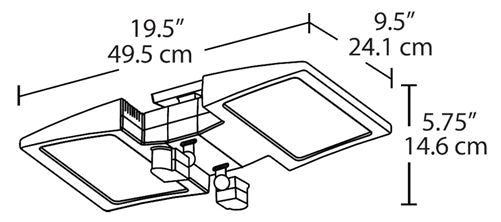 RAB CLED2X26YMS2-BL 52W Ceiling LED LSMART with Mini Sensor, 3000K Color Temperature (Warm), Bi-Level Operation, Bronze Finish