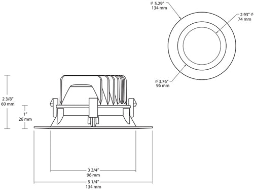 RAB DLED4R8YN/BAF 8W 4 inch LED Retrofit Downlight, 3500K, 535 Lumens, 85 CRI, With Baffle, White Finish