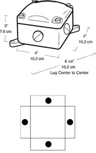 RAB EXB2 Junction Box 1/2" H Hub Size, Compatible with Explosionproof Fixture