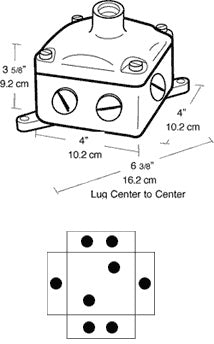 RAB EXJ2 Junction Box 8 Hubs 1/2" Cover 3/4 Hub, Compatible with Explosionproof Fixture