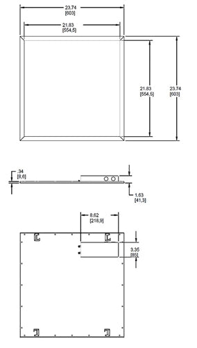 RAB EZPANFA2X2/D10 30W 2'x2' LED Troffer, 3372-5252 Lumens , 3500K/4000K/5000K Color Temperature Selectable, Dimmable, White Finish