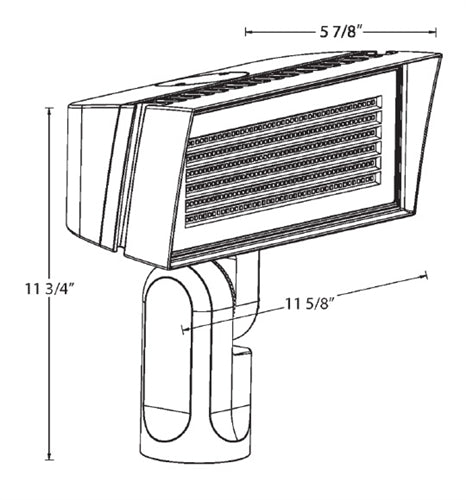 RAB FFLEDMYSFW 52W Slipfitter Mount LED Floodlight, 3000K (Warm), 7467/9758 Lumens, 82 CRI, Standard Operation, White Finish