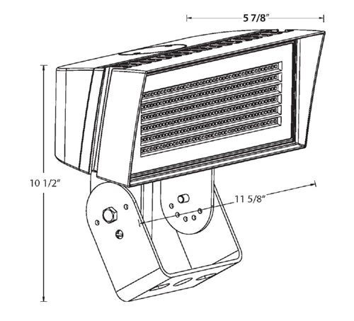 RAB FFLEDMYT/PCU 52W Trunnion Mount LED Floodlight, 3000K (Warm), 7467/9758 Lumens, 82 CRI, 7H x 6V Beam Distribution, Standard Operation, Bronze Finish