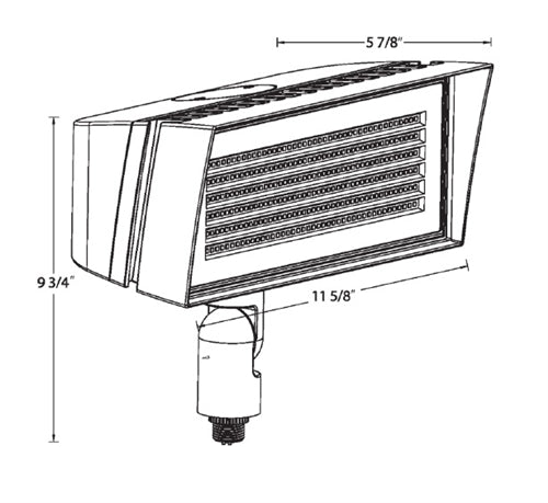 RAB FFLEDMYW 52W Knuckle Mount LED Floodlight, 4000K/5000K, Field Adjustable 80W/52W, 120-277V, White