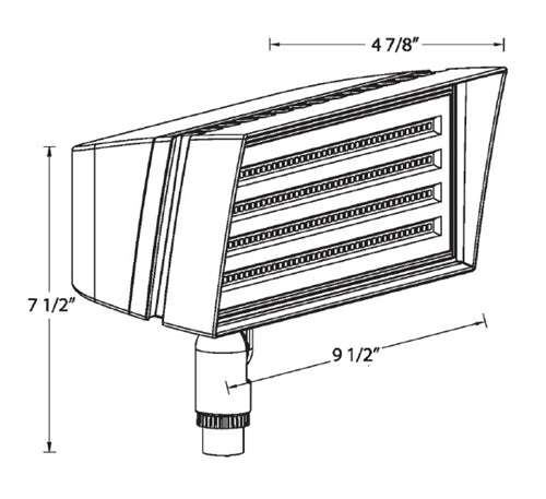 RAB FFLEDS 26W Knuckle Mount LED Floodlight, 4000K/5000K, 2615-6243 Lumens, 82 CRI, Bronze Finish