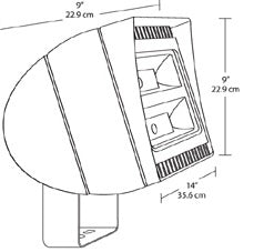 RAB FXLED78SF/PCS 78W Slipfitter Mount LED Floodlight, 5100K (Cool), 7597 Lumens, 67 CRI, Standard Operation, Bronze Finish