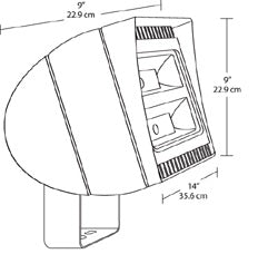 RAB FXLED78TNW 78W Trunnion Mount LED Floodlight, 4000K (Neutral), 6734 Lumens, 81 CRI, Standard Operation, White Finish