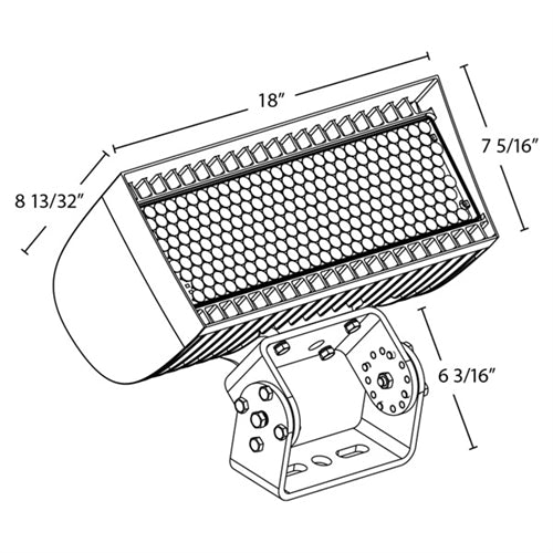 RAB FXLEDMB33T/7PR LED Floodlight, Field Adjustable 346/213W, Field Adjustable 5000K/ 4000K, Trunnion Mount, 3Hx3V beam spread, 120-277V, 0-10V Dimming, Bronze Finish