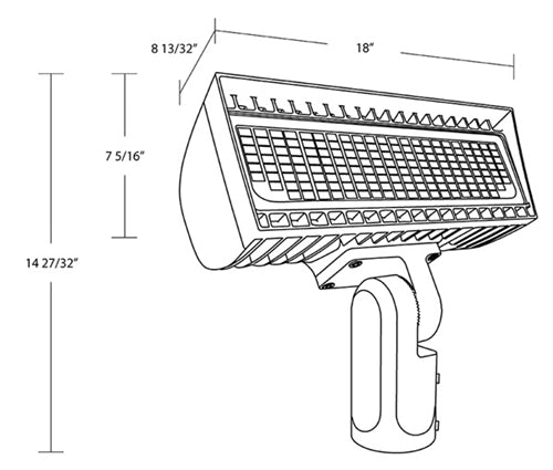 RAB FXLEDMSFW 346W/213W Field Adjustable LED Floodlight, Selectable Color Temperature 4000K/5000K, Slipfitter Mount, Wet Location