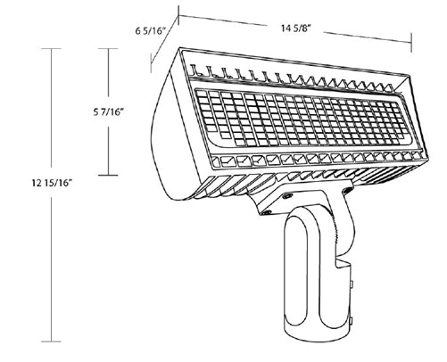 RAB FXLEDSSF/480 Slipfitter Mount LED Floodlight, 4000K/5000K, 10563-22727 Lumens, 80 CRI, 480V, Bronze Finish