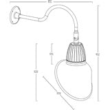 RAB GNLED13B 13W LED Gooseneck Cone Shade with 24" Goose Arm, 4000K Color Temperature (Neutral), Flood Reflector, 15" Angled Cone Shade, Black Finish