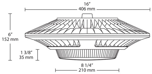 RAB GPLED26YW/D10 26W LED Garage Light, 3000K Color Temperature (Warm), Pendant Mount, Dimmable, White Finish