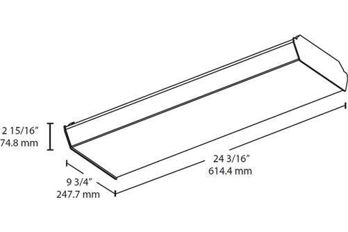 RAB GUS2-25NW/D10 25W 24" LED GUS Surface Wrap, 4000K (Cool), 2757 Lumens, 120-277V, White Finish