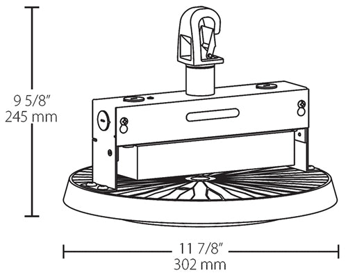 RAB HAYBAY180/D10/LCS/E2 180W LED HAYBAY High Bay, Lightcloud Sensor, 5000K (Cool), 21242 Lumens, 73 CRI, 120-277V, Dimmable, DLC Listed, Lightcloud Installed, Emergency Battery Backup, White Finish
