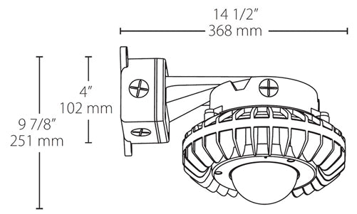 RAB HAZBLED42F 42W Wall Mount LED Hazardous Location Fixture, 5100K (Cool), 3542 Lumens, 70 CRI, Frosted Globes, No Guard, Natural Finish