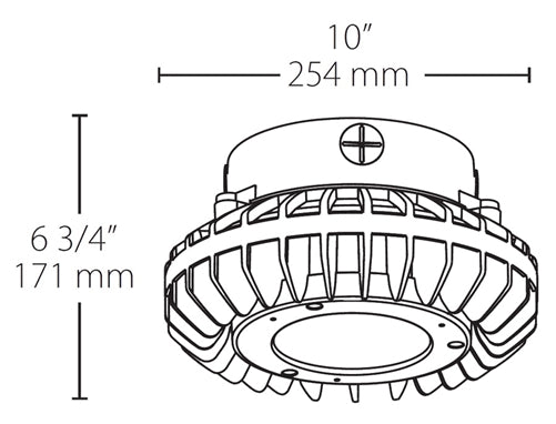 RAB HAZPLED26CF 26W Pendant Mount LED Hazardous Location Fixture, 5100K (Cool), 2881 Lumens, 69 CRI, Clear Lens, No Guard, Natural Finish