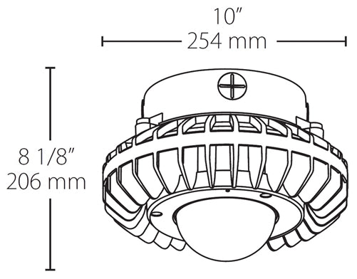 RAB HAZPLED42F 42W Pendant Mount LED Hazardous Location Fixture, 5100K (Cool), 3542 Lumens, 70 CRI, Frosted Globes, No Guard, Natural Finish