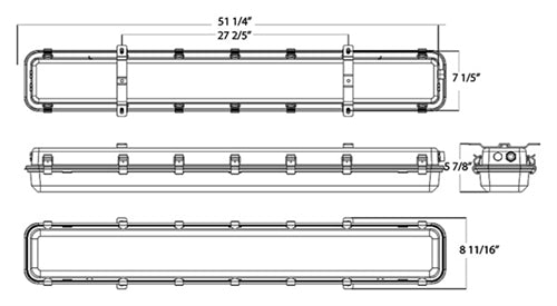 RAB HAZSHARK4 50W 4' Hazardouz Location Washdown LED Light, 5000K, 7024 Lumens, 84 CRI
