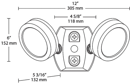 RAB LES2X13N 2x13W LESLIE LED Economy Bullet Flood Light, 4000K (Neutral), 2276 Lumens, 83 CRI, 120V, 6H x 6V Beam Distribution, Bronze Finish