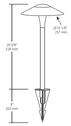 RAB LLFCLED6LVYYD 6W LED Fern Pathway Light, 2700K (Residential Warm), 252 Lumens, 81 CRI, Pagoda Full Cutoff, Sand Finish