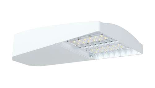 RAB LOT4T65YW/D10/WS4 65W LED LOTBLASTER Area Light, Multi-Level Motion Sensor, 3000K (Warm), 6300 Lumens, 71 CRI, 120-277V, Type IV Distribution, Dimmable, Standard, White Finish
