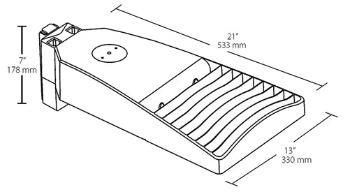 RAB LOT5T65/D10/UPA/PCT 65W LED LOTBLASTER Area Light, 120-277V Twistlock Photocell, 5000K (Cool), 6811 Lumens, 72 CRI, 120-277V, Type IV Distribution, Dimmable, Universal Pole Adaptor, Bronze Finish