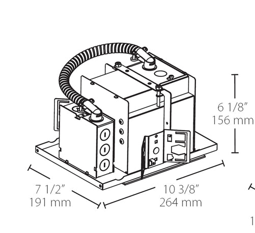 RAB MD1NTW 1 Fixture Head Recessed New Construction Mounting Frame and Housing, 90 CRI, 1/2" Trim Style, White Finish
