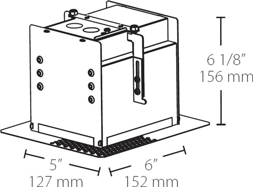 RAB MD1RTLB 1 Fixture Head Recessed Remodeler Housing, 90 CRI, Trimless Style, Black Finish