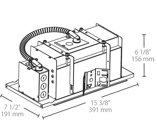 RAB MD2NTB 2 Fixture Heads Recessed New Construction Mounting Frame and Housing, 90 CRI, 1/2" Trim Style, Black Finish