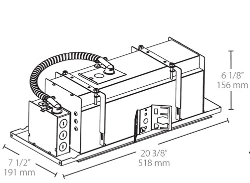 RAB MD3NTB 3 Fixture Heads Recessed New Construction Mounting Frame and Housing, 90 CRI, 1/2" Trim Style, Black Finish