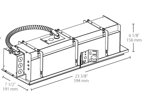RAB MD4NTW 4 Fixture Heads Recessed New Construction Mounting Frame and Housing, 90 CRI, 1/2" Trim Style, White Finish