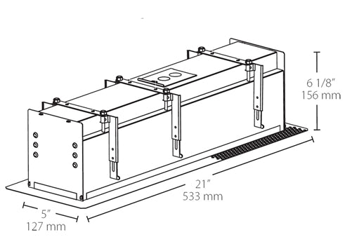 RAB MD4RTLW 4 Fixture Heads Recessed Remodeler Housing, 90 CRI, Trimless Style, White Finish