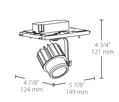 RAB MDLED1X12D10-20Y-B 12W LED 1 Fixture Multi-Head Gear Tray, 3000K, 887 Lumens, 90 CRI, 20 Degree Reflector, 0-10V Dimmer, Black Tray/Black Head Finish