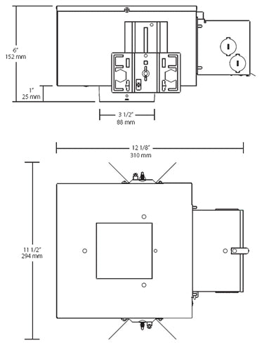 RAB NDICLED3S-25LNHC-TL 25W LED 3" New Construction Square Rough-In Downlight, 4000K (Neutral), 90 CRI, 120-277V, Accepts Trimless Cones, Lutron Dimming, 27 - 57 lm/W Efficacy